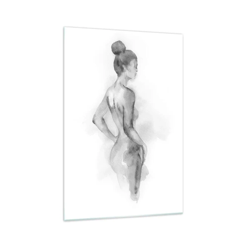 Obraz na szkle - Akwarelowy szkic kobiecej sylwetki - 70x100cm - Piękna jak malowanie - Nowoczesna dekoracja ścienna do salonu i sypialni ARTTOR