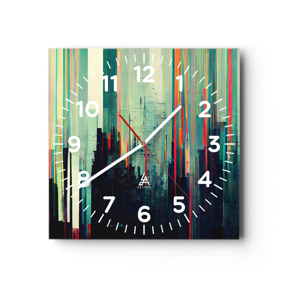 Zegar ścienny - Futurystyczne miasto - 30x30 cm
