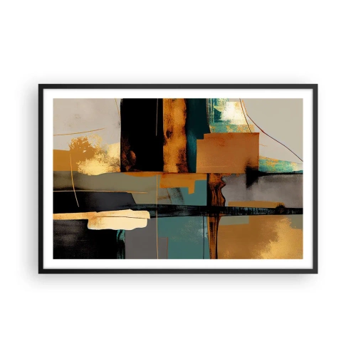Plakat w czarnej ramie - Abstrakcja – światło i cień - 91x61 cm