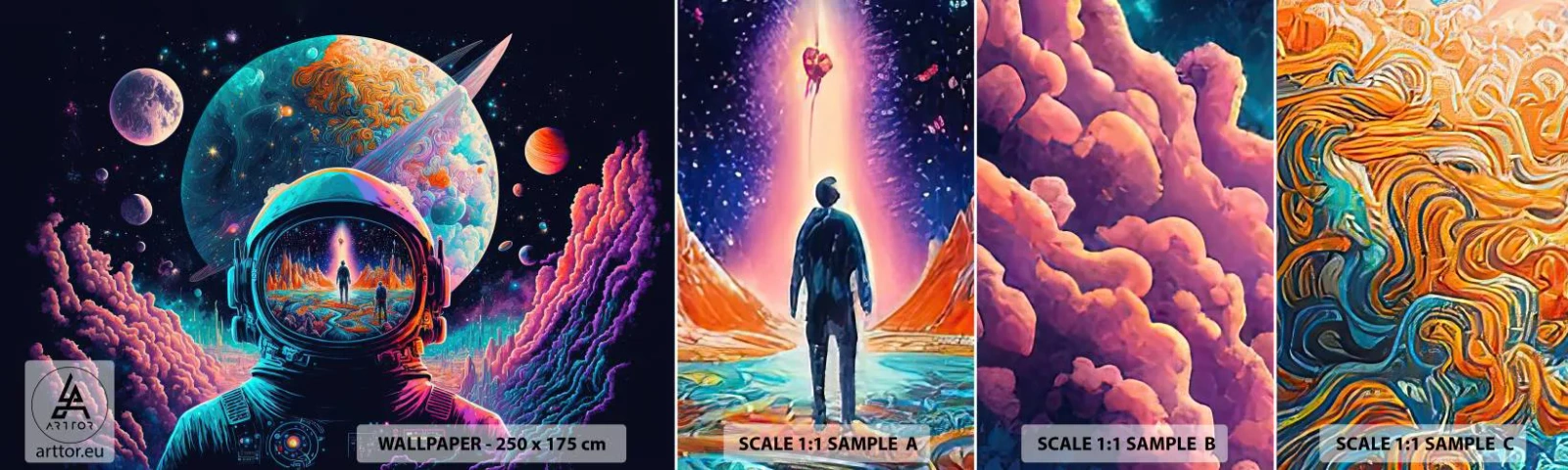 Fototapeta Próbka Samoprzylepna Deluxe Sticker - Filozofom się nie śniło - Astronauta, Futurystyczny, Kosmos - 100x30 cm