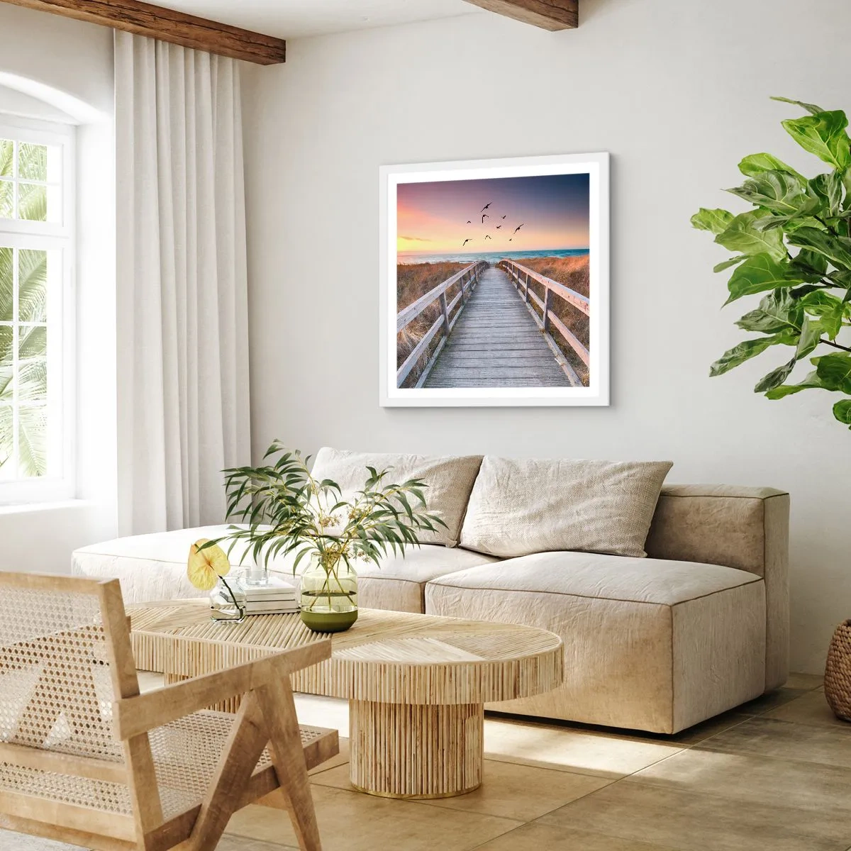 Plakat w białej ramie - Przestrzeń wzlotów - 40x40 cm