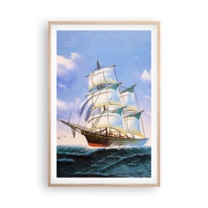 Plakat w ramie jasny dąb - Dumnie z wiatrem - 61x91 cm