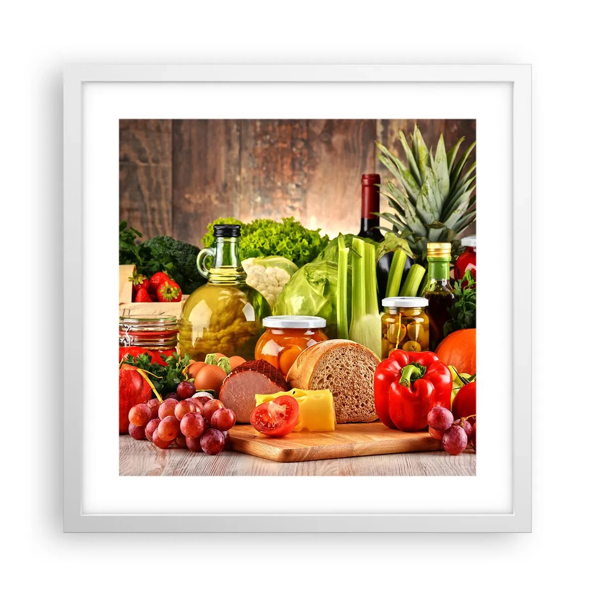 Plakat w białej ramie - Wędzone, pieczone, marynowane - 40x40 cm