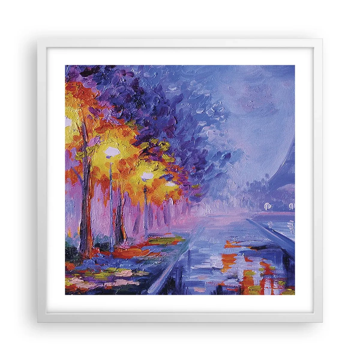 Plakat w białej ramie - Wymarzony spacer - 50x50 cm