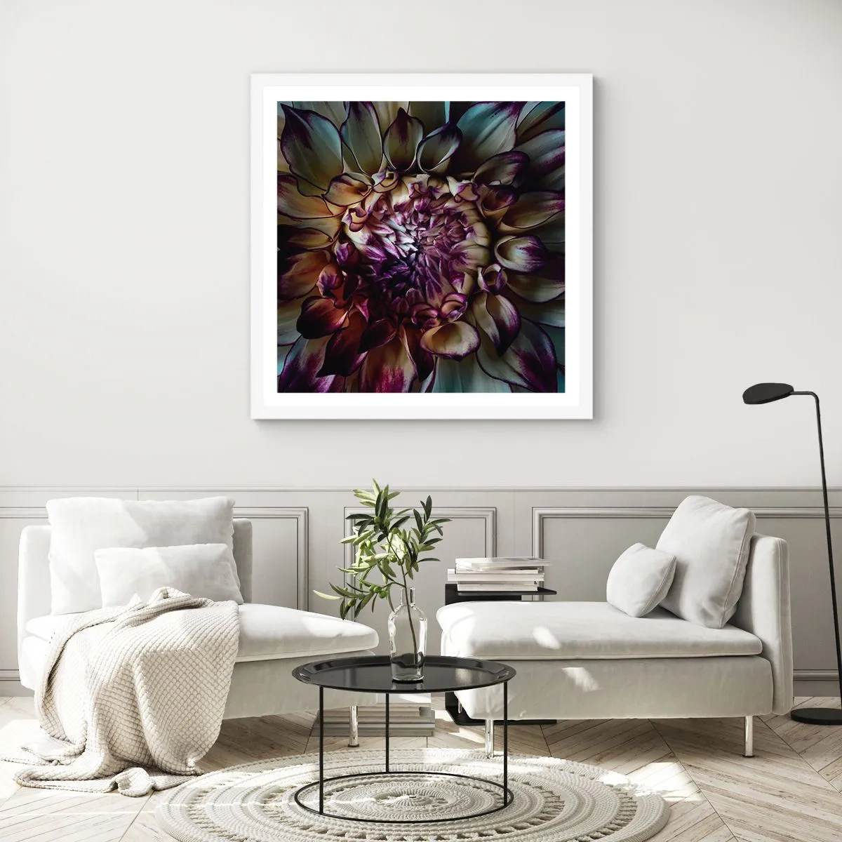 Plakat w białej ramie - Rozkwit młodości - 40x40 cm