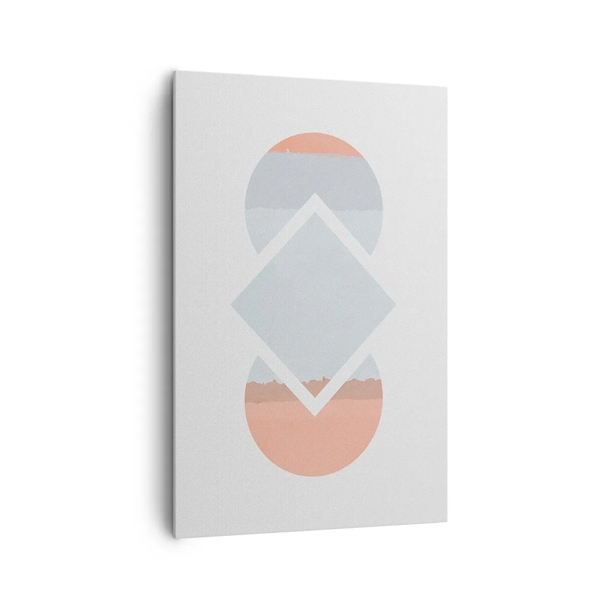 Obraz na płótnie - Minimalistyczny obraz z geometrycznymi kształtami - 80x120cm - Sytuacja jest jasna - Nowoczesna dekoracja ścienna do salonu i sypialni ARTTOR
