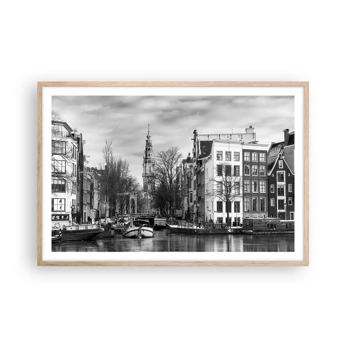 Plakat w ramie jasny dąb - Amsterdamskie klimaty - 91x61 cm