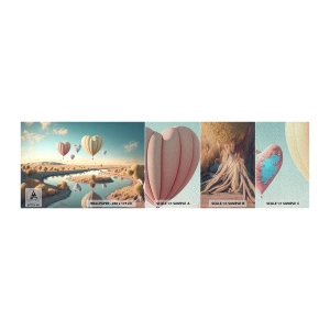 Fototapeta Próbka Premium Sand - Miłość pozwala wznieść się - Balony, Pastelowe, Cukierkowe - 100x30 cm