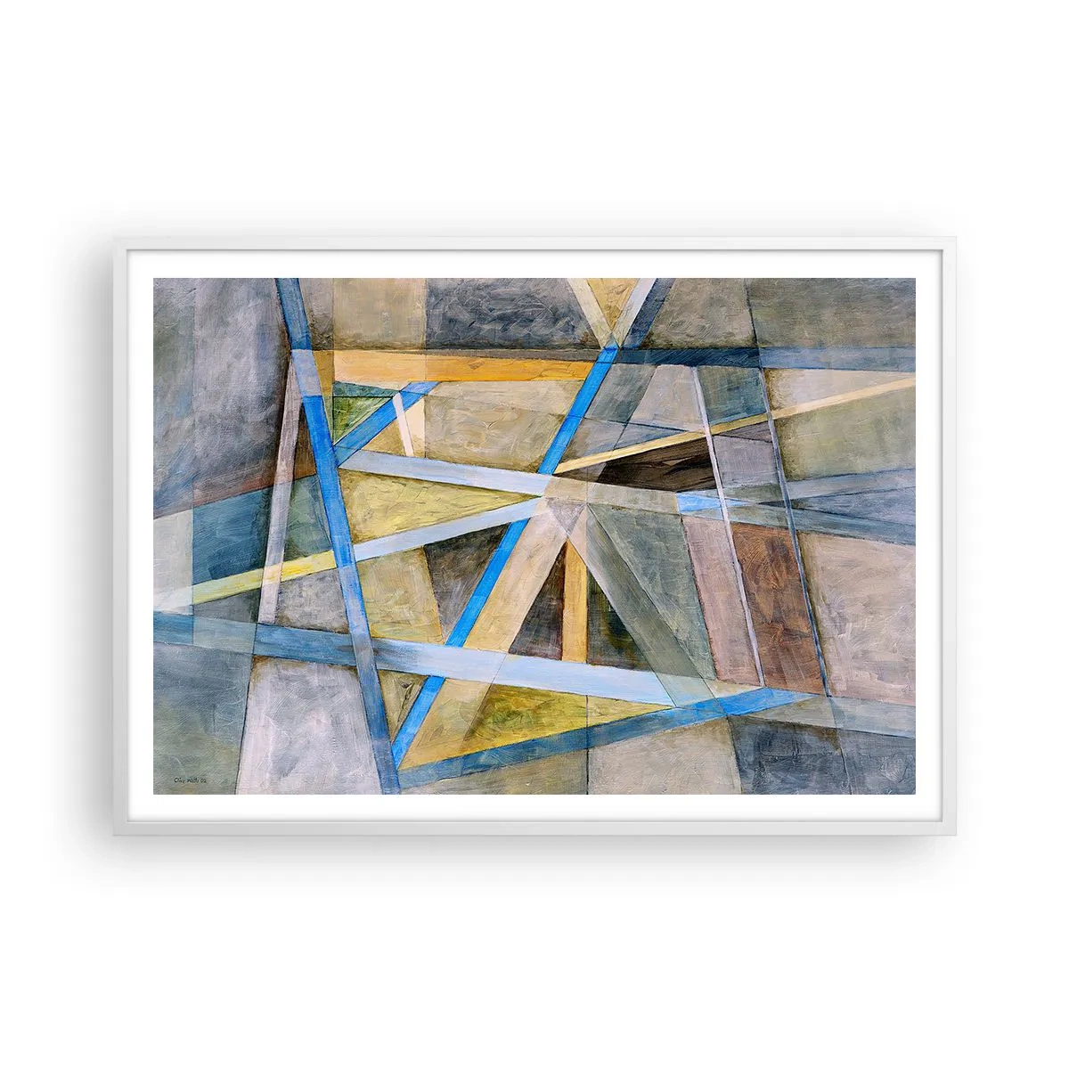 Plakat w białej ramie - Na wprost czy na skos? - 100x70 cm