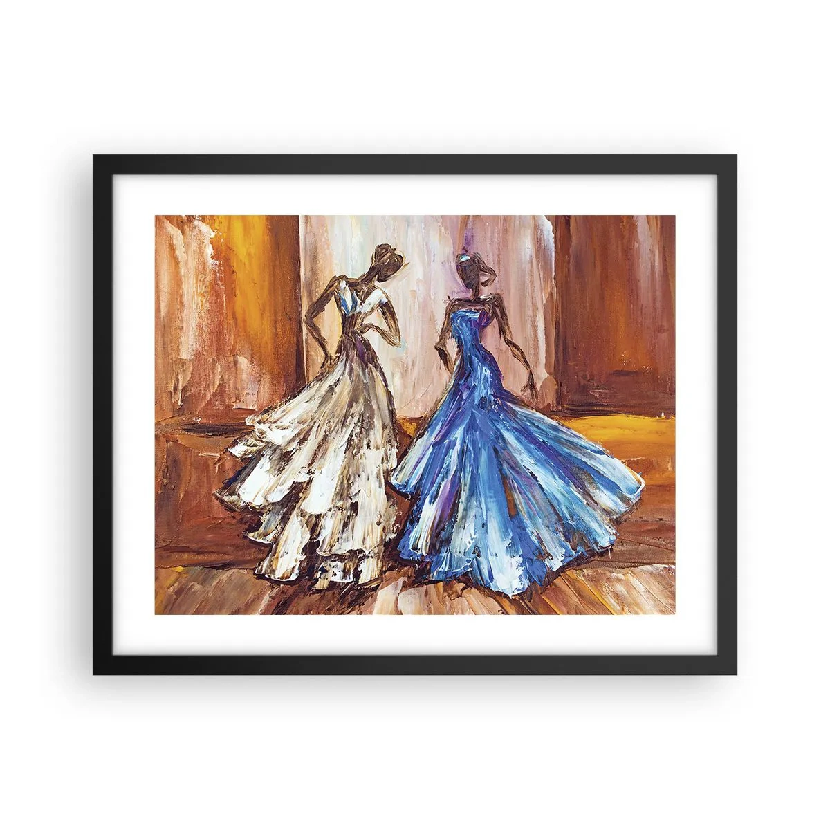Plakat w czarnej ramie - Wdzięczny duet - 50x40 cm