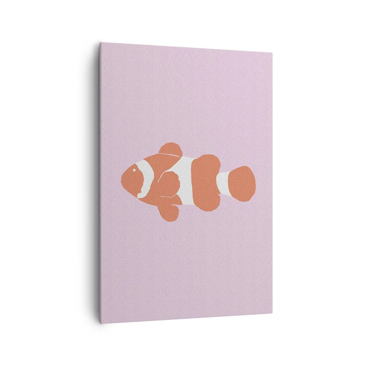 Obraz na płótnie - Minimalistyczna ilustracja błazenka na pastelowym tle - 70x100cm - W koralu jej do twarzy i do ogona - Nowoczesna dekoracja ścienna do salonu i sypialni ARTTOR