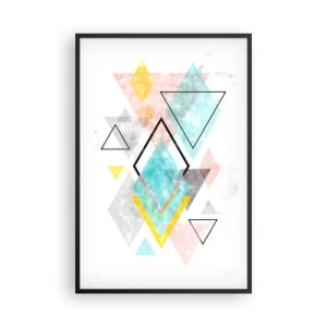 Plakat w czarnej ramie - Igraszka geometryczna - 61x91 cm