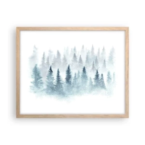 Plakat w ramie jasny dąb - Otulone mgłą - 50x40 cm