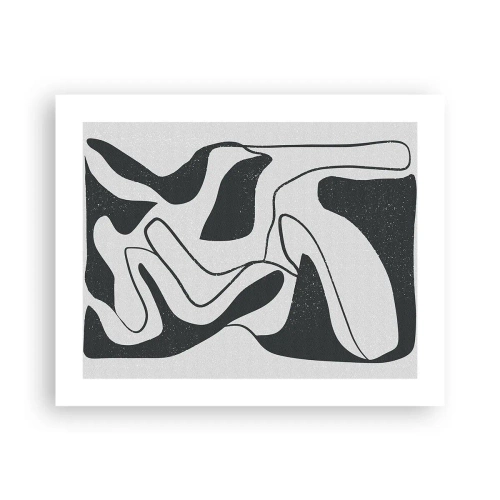 Plakat - Abstrakcyjna zabawa w labiryncie - 50x40 cm