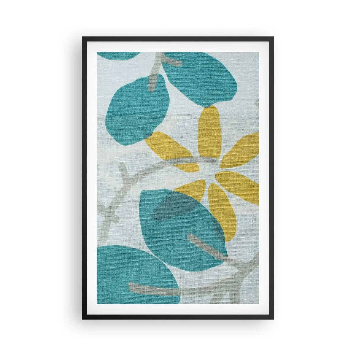 Plakat w czarnej ramie - Wśród lazurowych liści - 61x91 cm