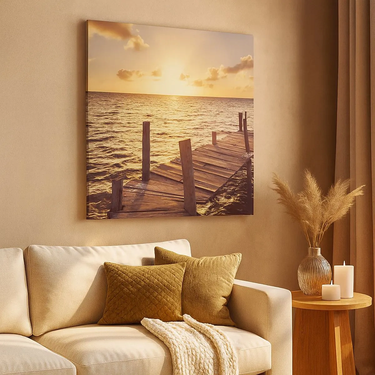 Obraz na płótnie - Złota kraina łagodności - 30x30 cm