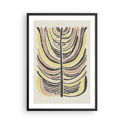 Plakat w czarnej ramie - Abstrakcyjny liść w odcieniach ziemi - 50x70cm - Abstrakcja pełna życia - Nowoczesna dekoracja ścienna do salonu i sypialni ARTTOR