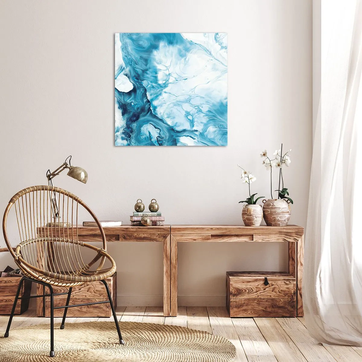 Obraz na płótnie - Koncert błękitu - 50x50 cm