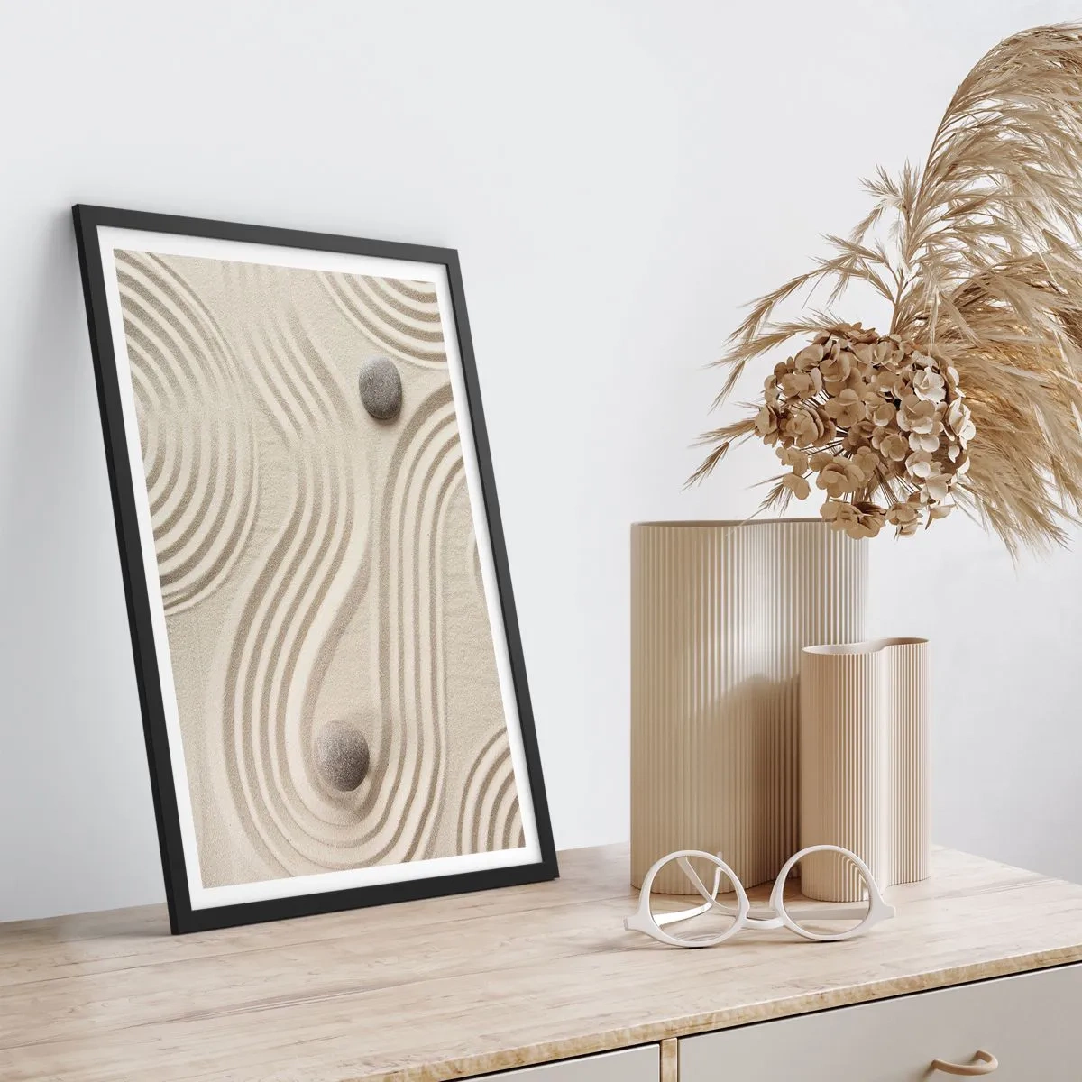 Plakat w czarnej ramie - Dotyk ciepła - 30x40 cm