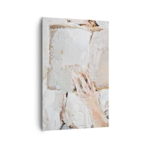 Obraz na płótnie - Impresjonistyczny obraz dłoni trzymającej otwartą książkę - 80x120cm - W innym świecie - Nowoczesna dekoracja ścienna do salonu i sypialni ARTTOR