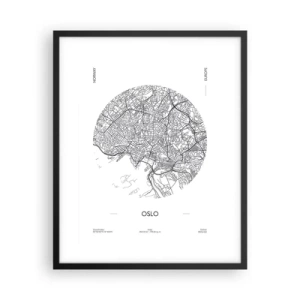 Plakat w czarnej ramie - Anatomia Oslo - 40x50 cm