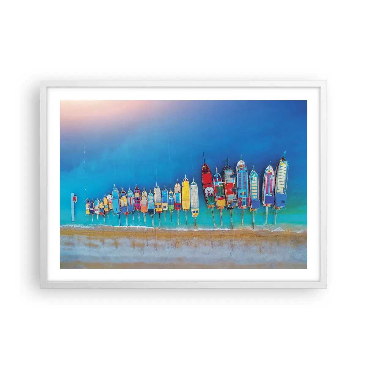 Plakat w białej ramie - Z lotu ptaka - 70x50 cm