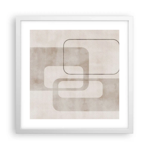 Plakat w białej ramie - Geometryczna fuga - 40x40 cm