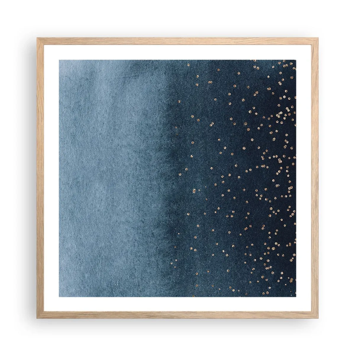 Plakat w ramie jasny dąb - Kompozycja – niebieskie fazy - 60x60 cm