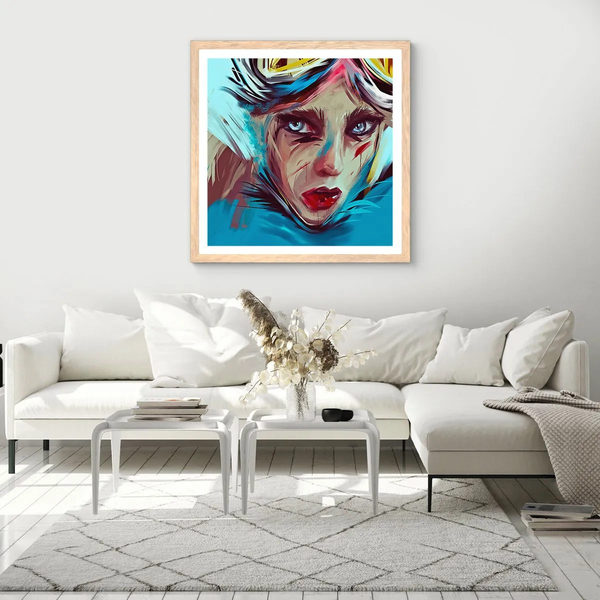 Plakat w ramie jasny dąb - Wojowniczka szos - 50x50 cm