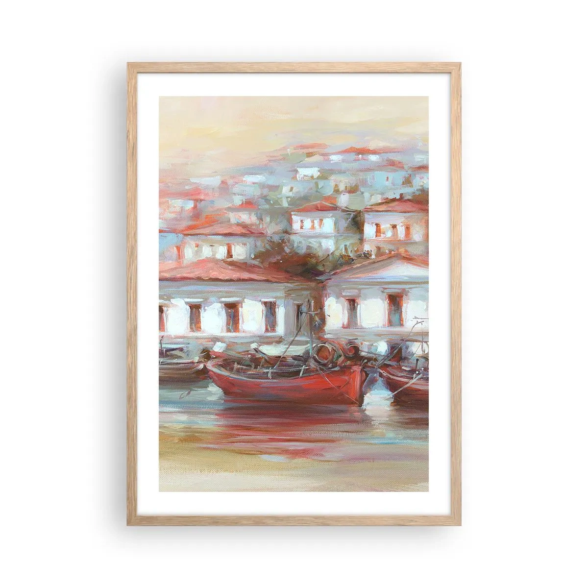 Plakat w ramie jasny dąb - Szczęśliwe miasteczko - 50x70 cm