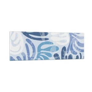 Obraz na szkle - Błękitne paprocie - 90x30 cm