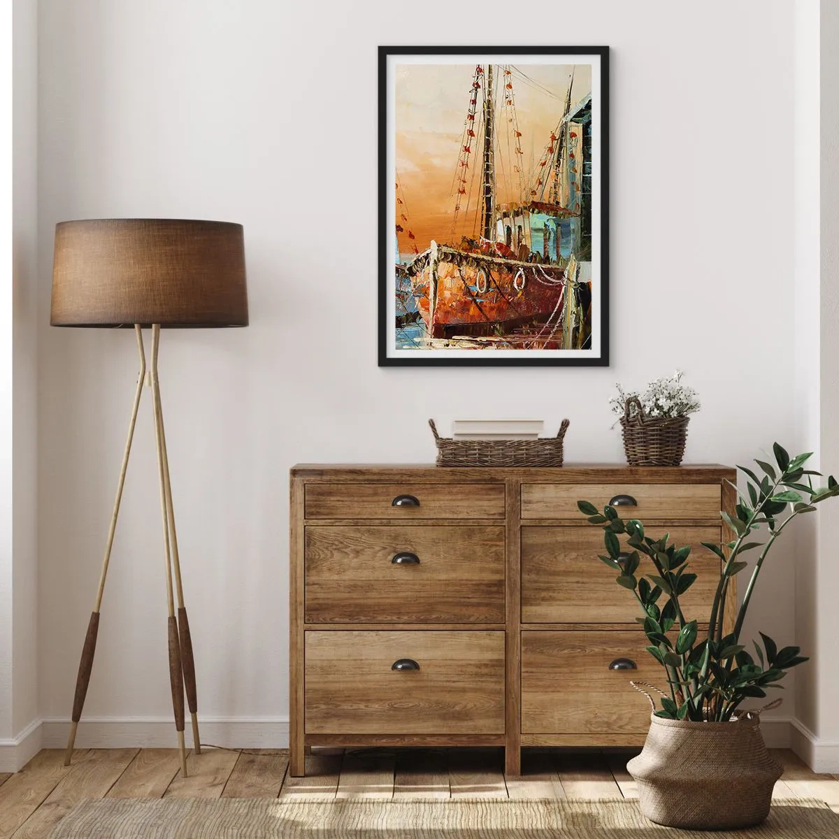 Plakat w czarnej ramie - Spokojny powrót - 70x100 cm