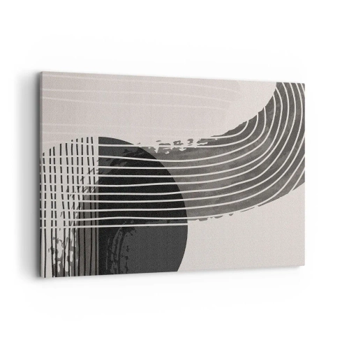 Obraz na płótnie - Abstrakcyjny wzór z liniami i geometrycznymi kształtami - 100x70cm - Tam i z powrotem - Nowoczesna dekoracja ścienna do salonu, kuchni i sypialni ARTTOR