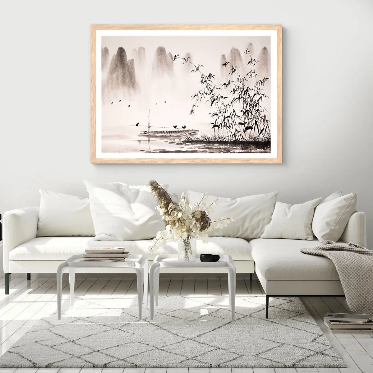 Plakat w ramie jasny dąb - Cisza ryżowych pól - 40x30 cm