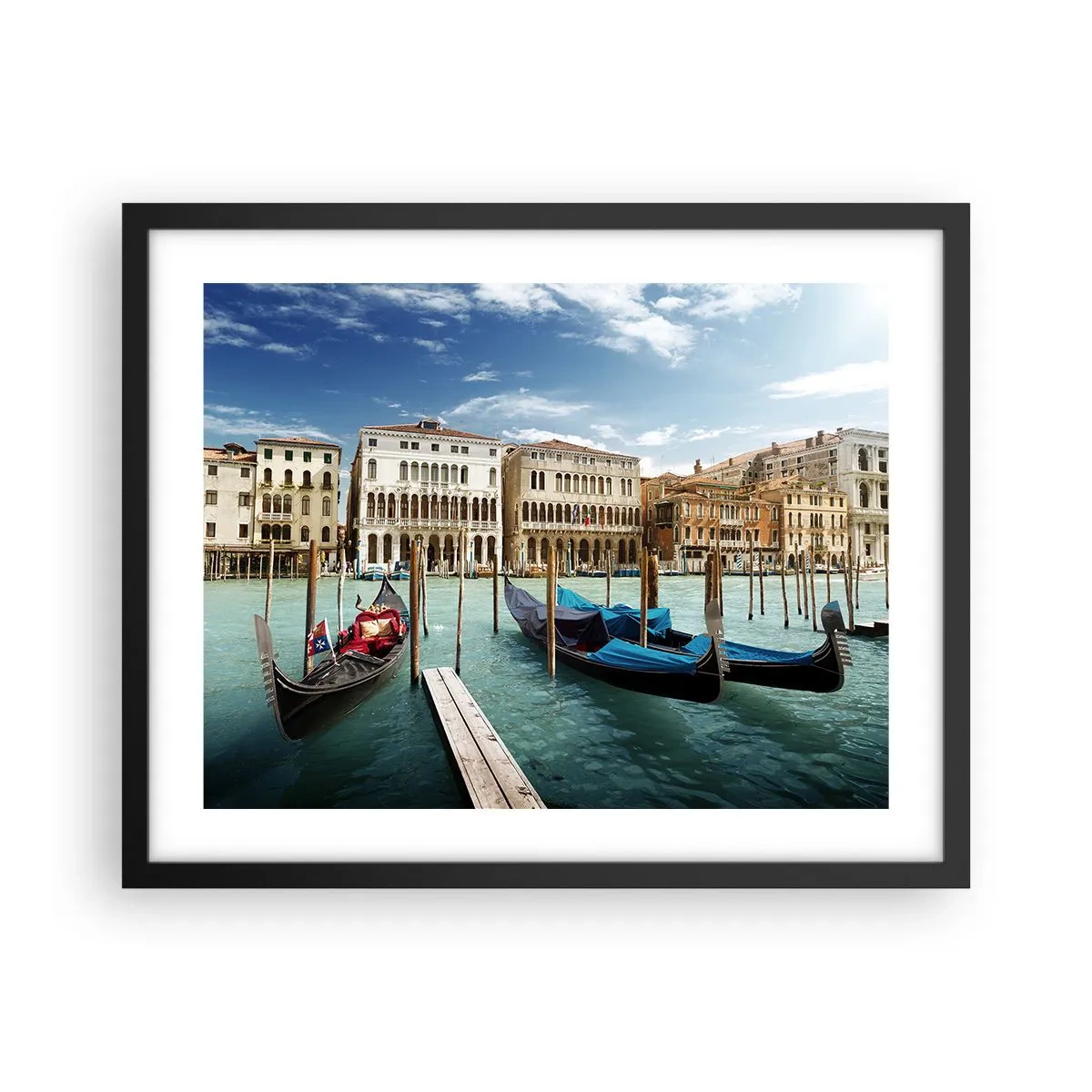 Plakat w czarnej ramie - Pałace w błękicie - 50x40 cm
