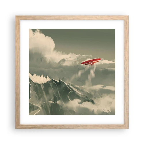 Plakat w ramie jasny dąb - Nieustraszony pionier - 40x40 cm