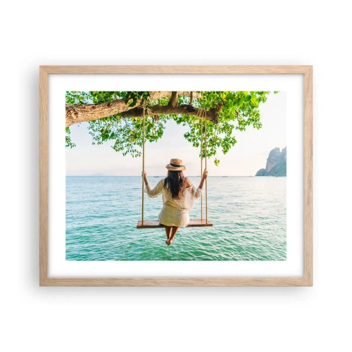 Plakat w ramie jasny dąb - Życie jest piękne - 50x40 cm