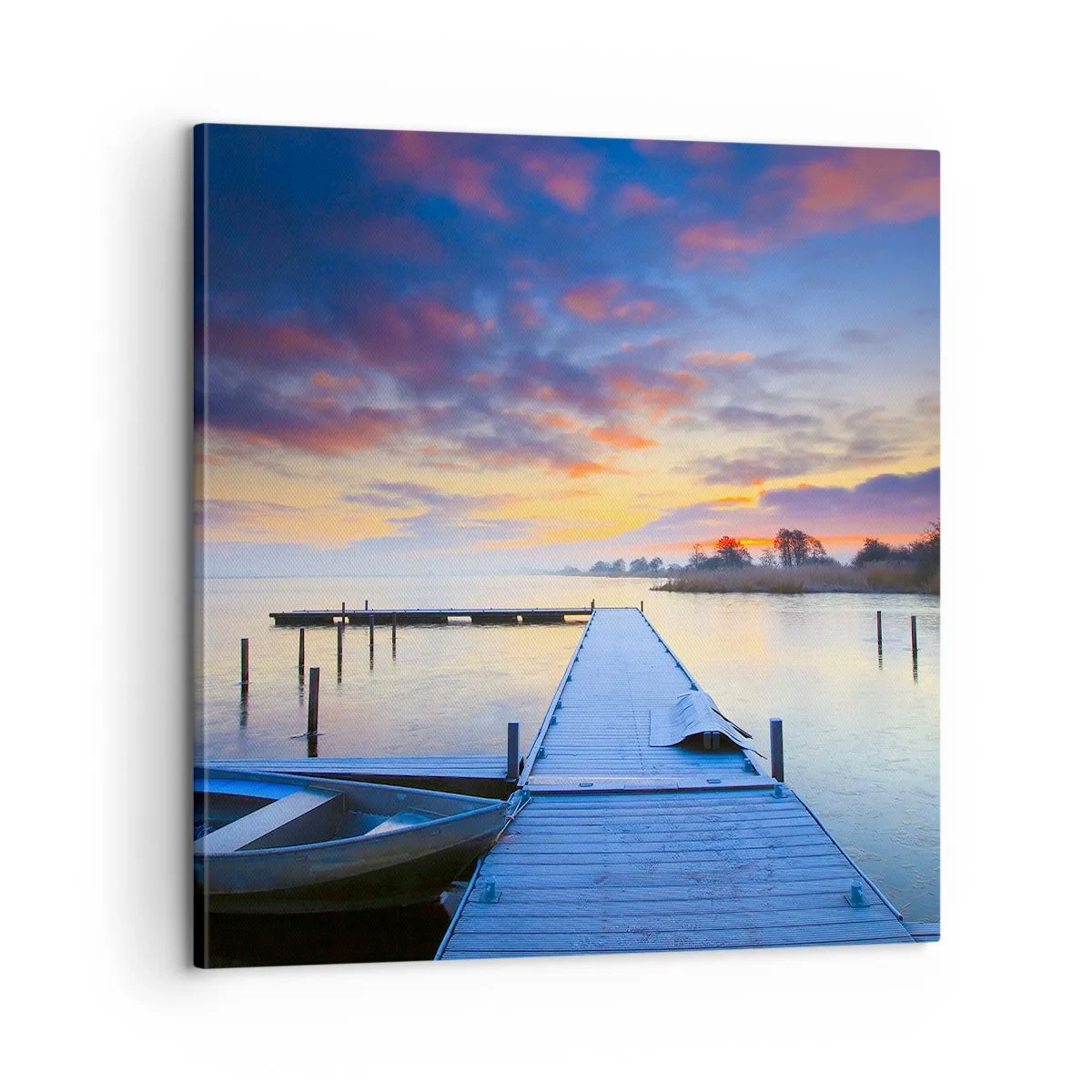 Obraz na płótnie - Fioletowo-złoty spokój - 60x60 cm