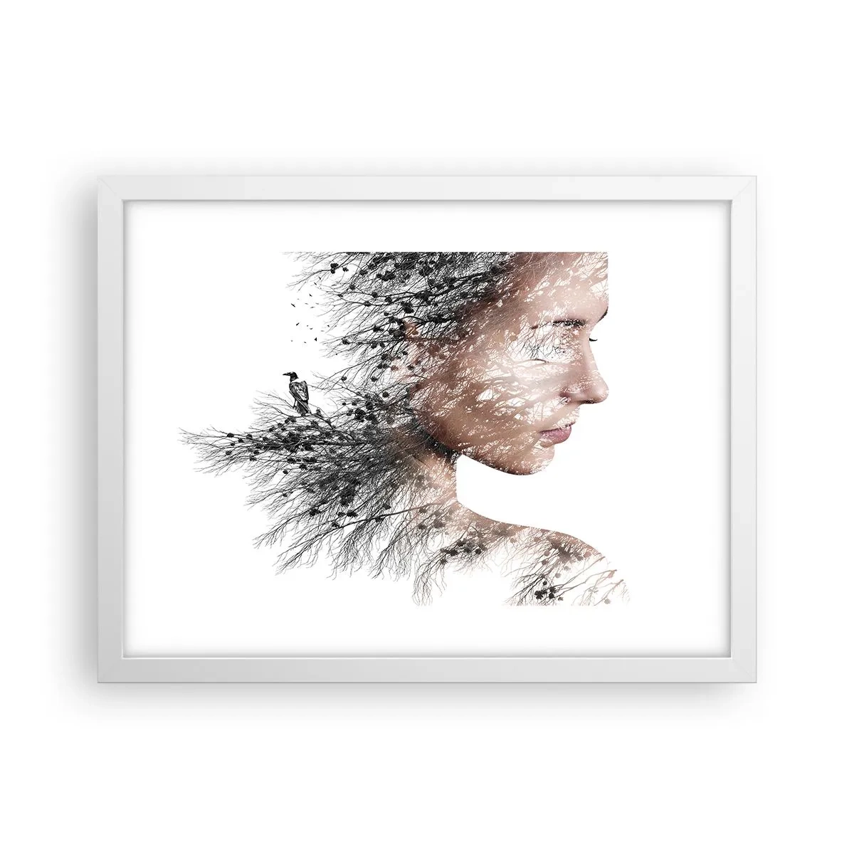 Plakat w białej ramie - Duch lasu - 40x30 cm