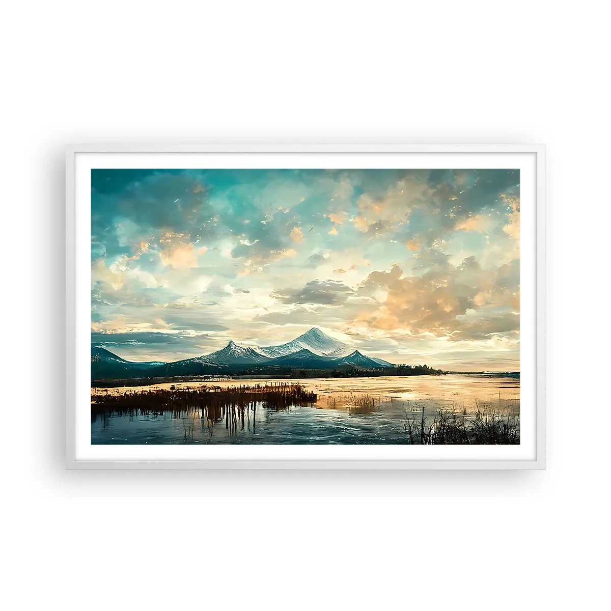 Plakat w białej ramie - Pod opieką nieba - 91x61 cm
