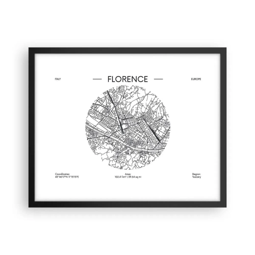 Plakat w czarnej ramie - Anatomia Florencji - 50x40 cm