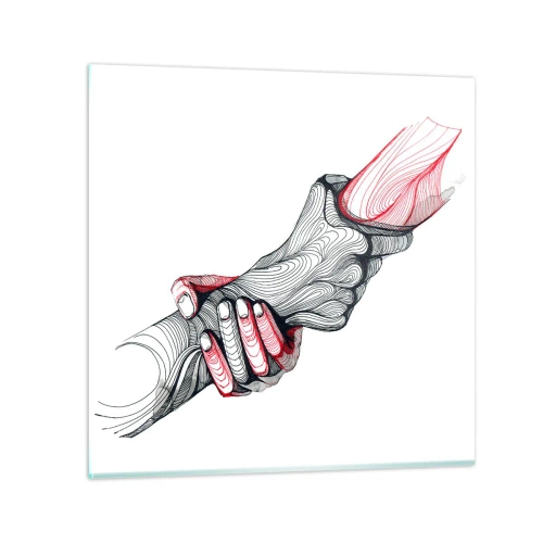 Obraz na szkle - Jesteś w dobrych rękach - 40x40 cm