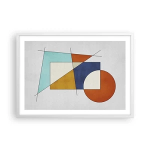 Plakat w białej ramie - Abstrakcja: modernistyczna zabawa - 70x50 cm