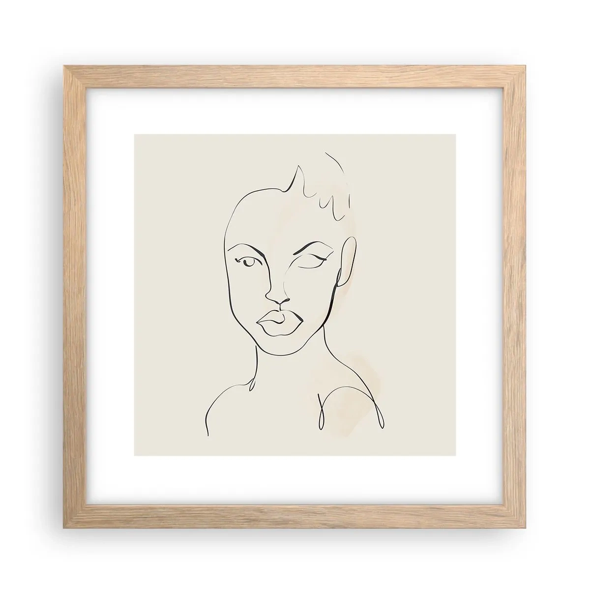 Plakat w ramie jasny dąb - Zarys zmysłowości - 30x30 cm