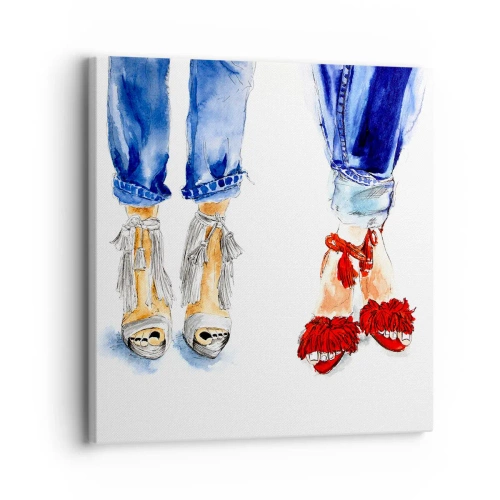 Obraz na płótnie - Może pójdziemy na spacer? - 30x30 cm