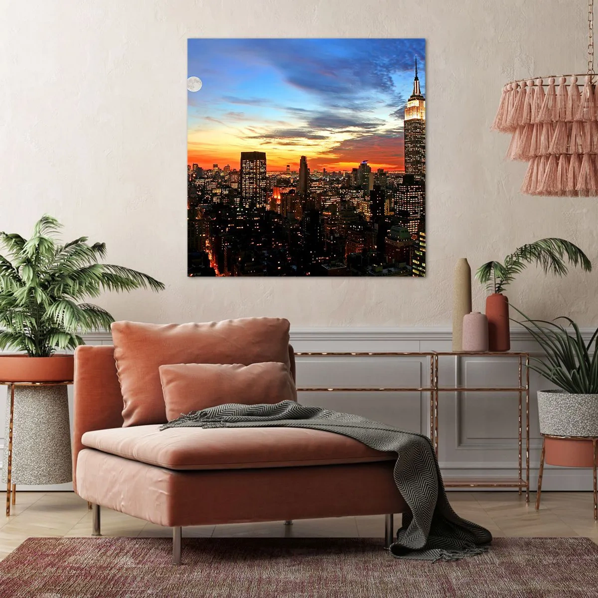 Obraz na płótnie - Świetlista noc amerykańska - 40x40 cm