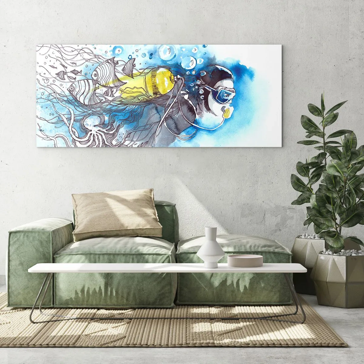 Obraz na szkle - Wielki błękit - 100x40 cm