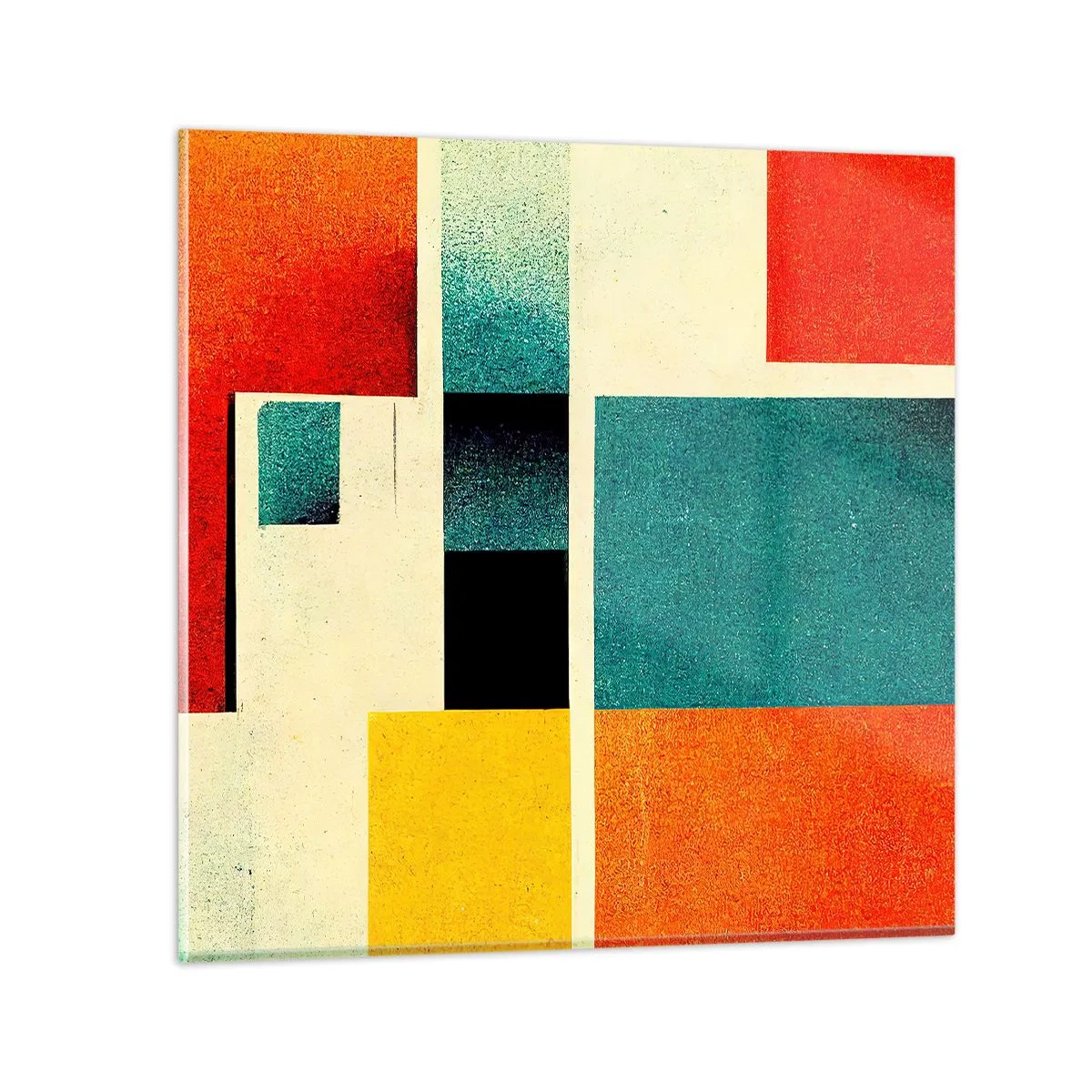 Obraz na szkle - Abstrakcja geometryczna – dobra energia - 30x30 cm