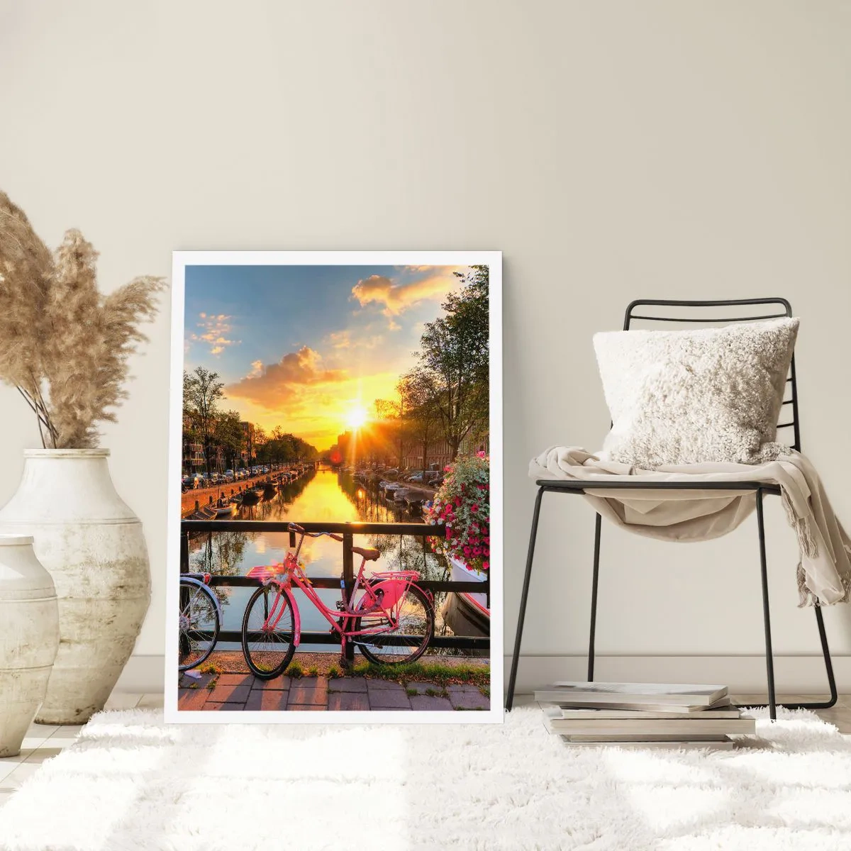 Plakat - Wiosenny poranek w Amsterdamie - 70x100 cm