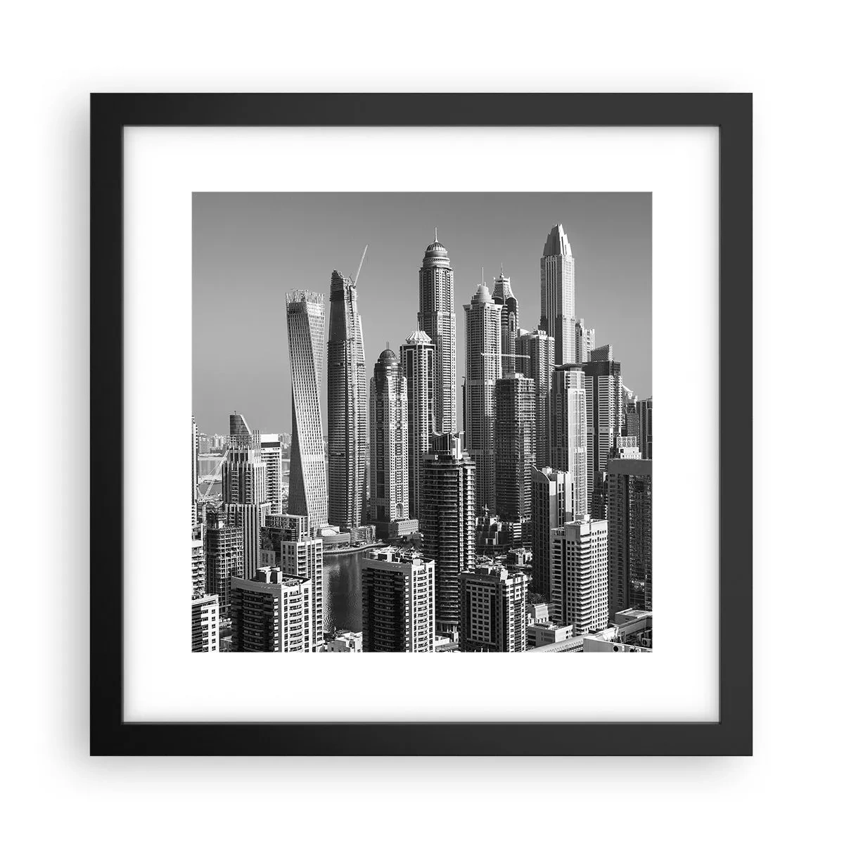 Plakat w czarnej ramie - Miasto nad pustynią - 30x30 cm